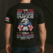 I Am A U.S. Veteran Defending Freedom Since 1776 - Personalized Back Printed Shirt