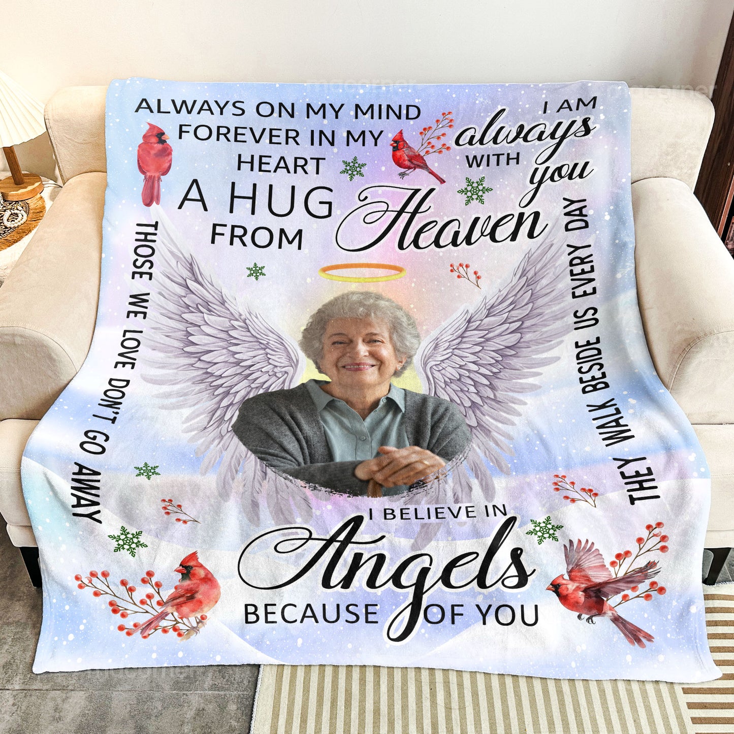 I Am Always With You A Hug From Heaven - Personalized Photo Blanket