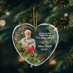 I Am Always With You Memorial Orrnament - Personalized Heart Glass Photo Ornament