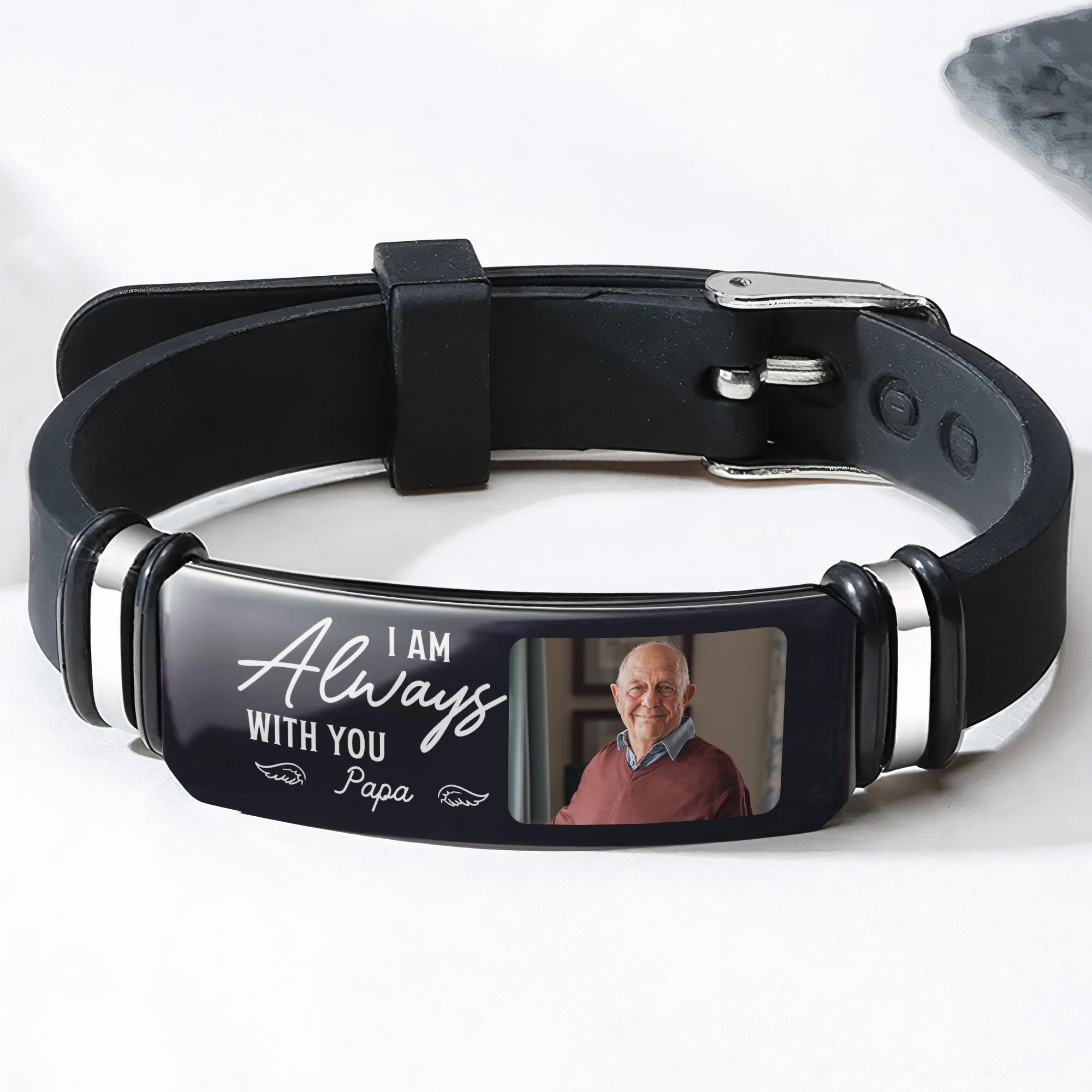 I Am Always With You Memorial Sympathy Gift - Personalized Photo Bracelet