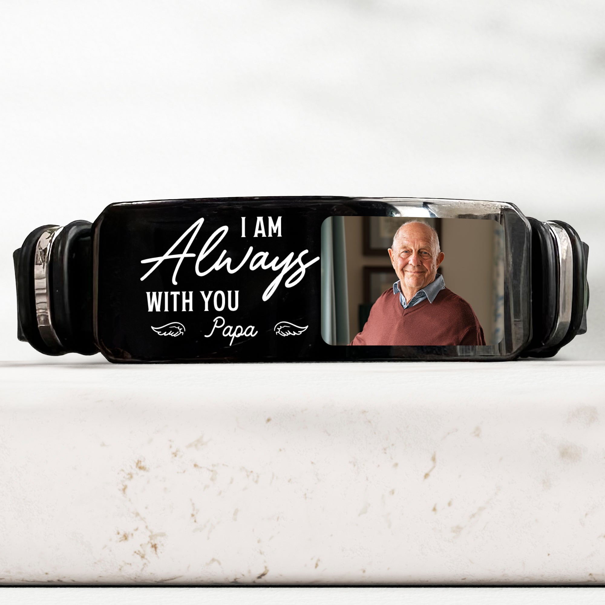 I Am Always With You Memorial Sympathy Gift - Personalized Photo Bracelet