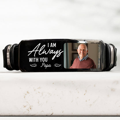 I Am Always With You Memorial Sympathy Gift - Personalized Photo Bracelet