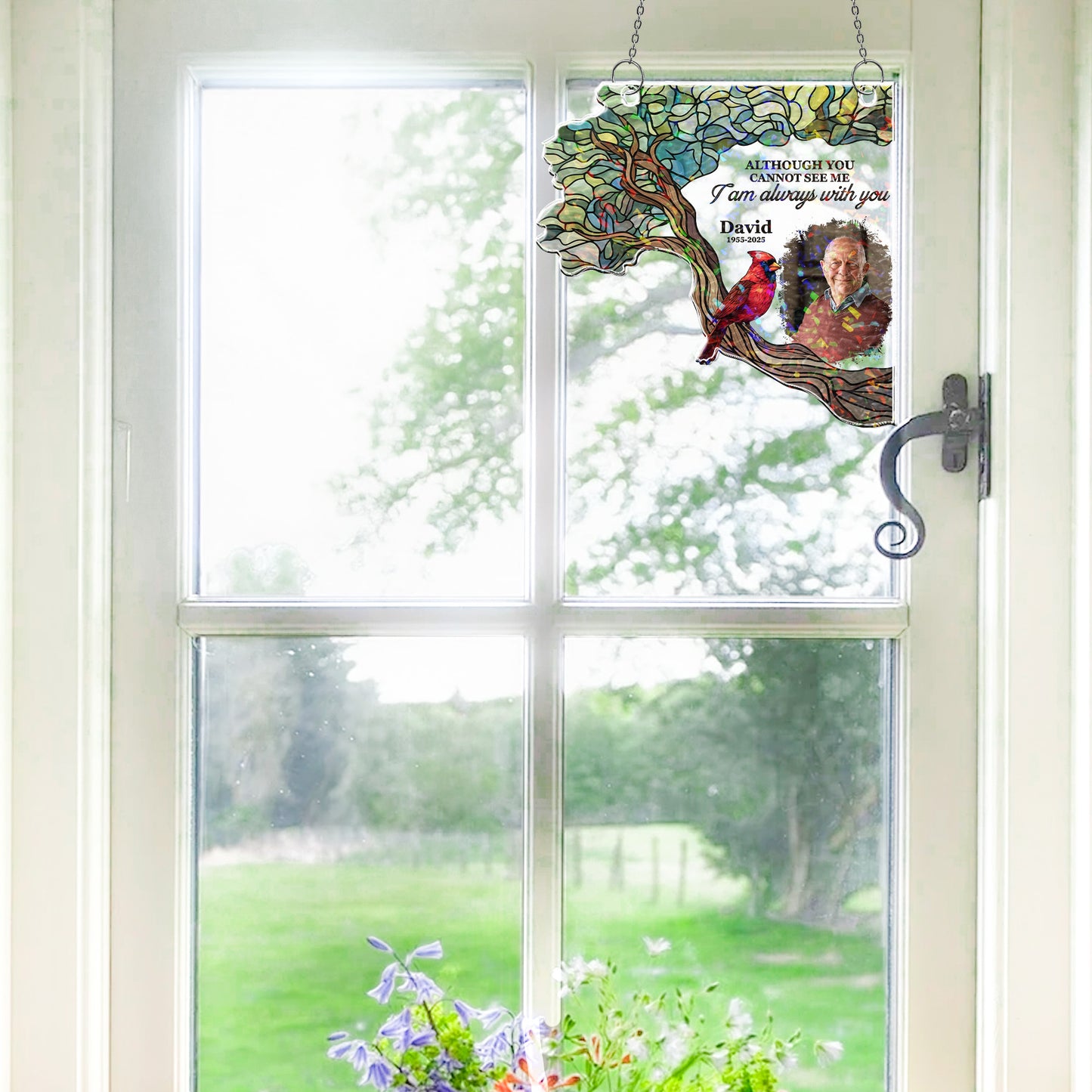 I Am Always With You - Personalized Photo Window Corner Suncatcher