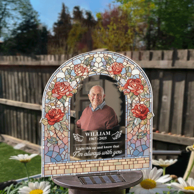 I Am Always With You Remembrance Garden Decorations - Personalized Photo Solar Light