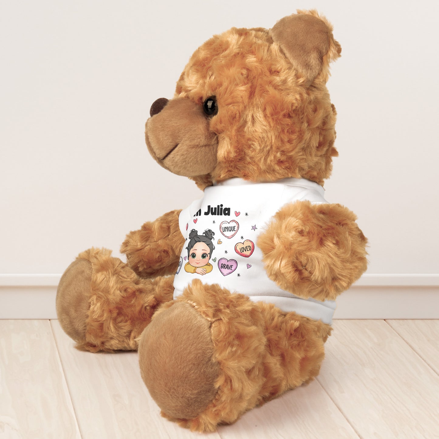 I Am - Kid Affirmations - For Son, Daughter - Teddy Bear With Personalized Shirt