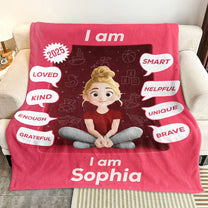 I Am Kind Kid Affirmation Toy Box - Personalized Blanket