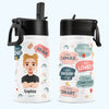 I Am Kind Motivation Affirmations - Personalized Kids Water Bottle With Straw Lid