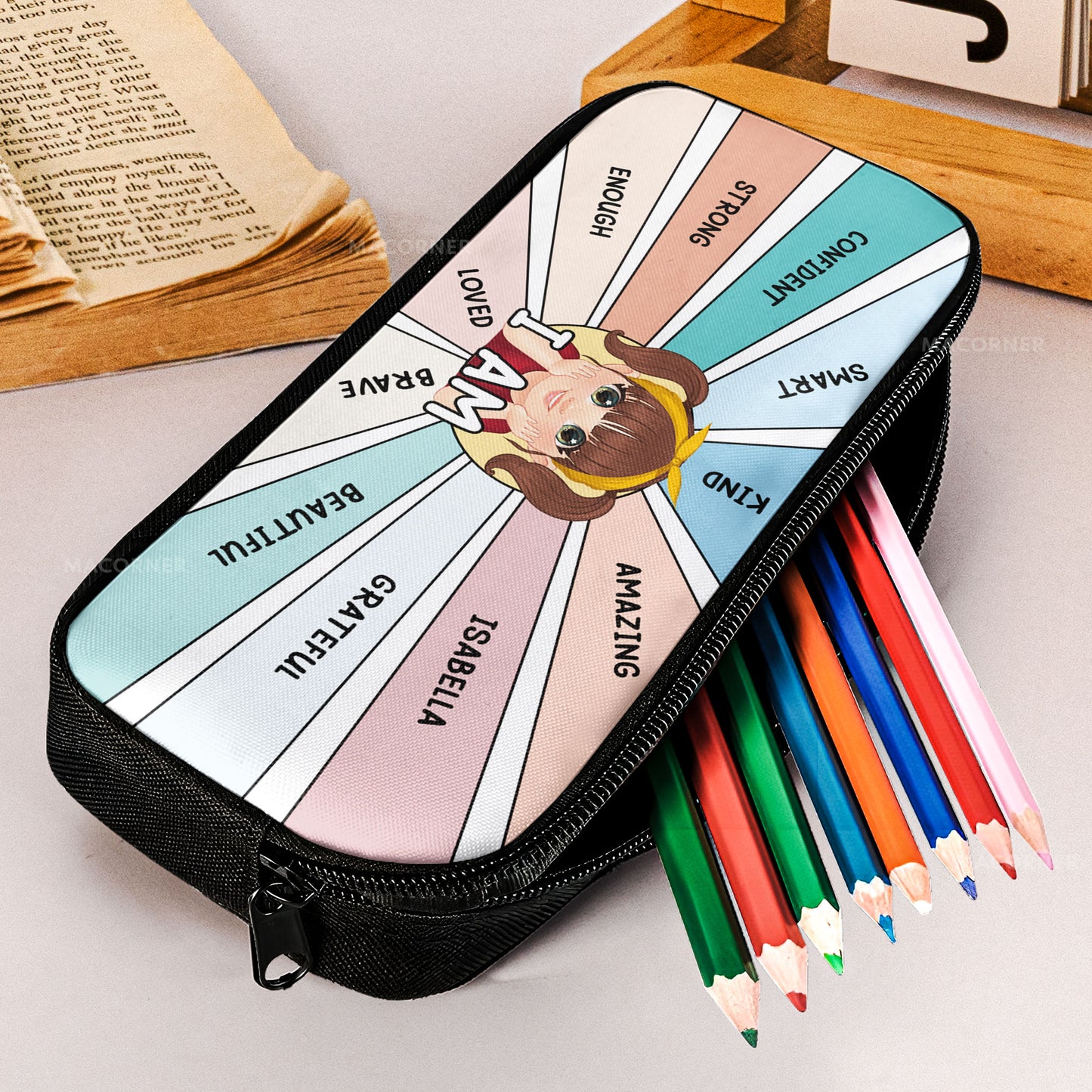 I Am Kind, Smart, Brave, Strong - Personalized Pencil Case