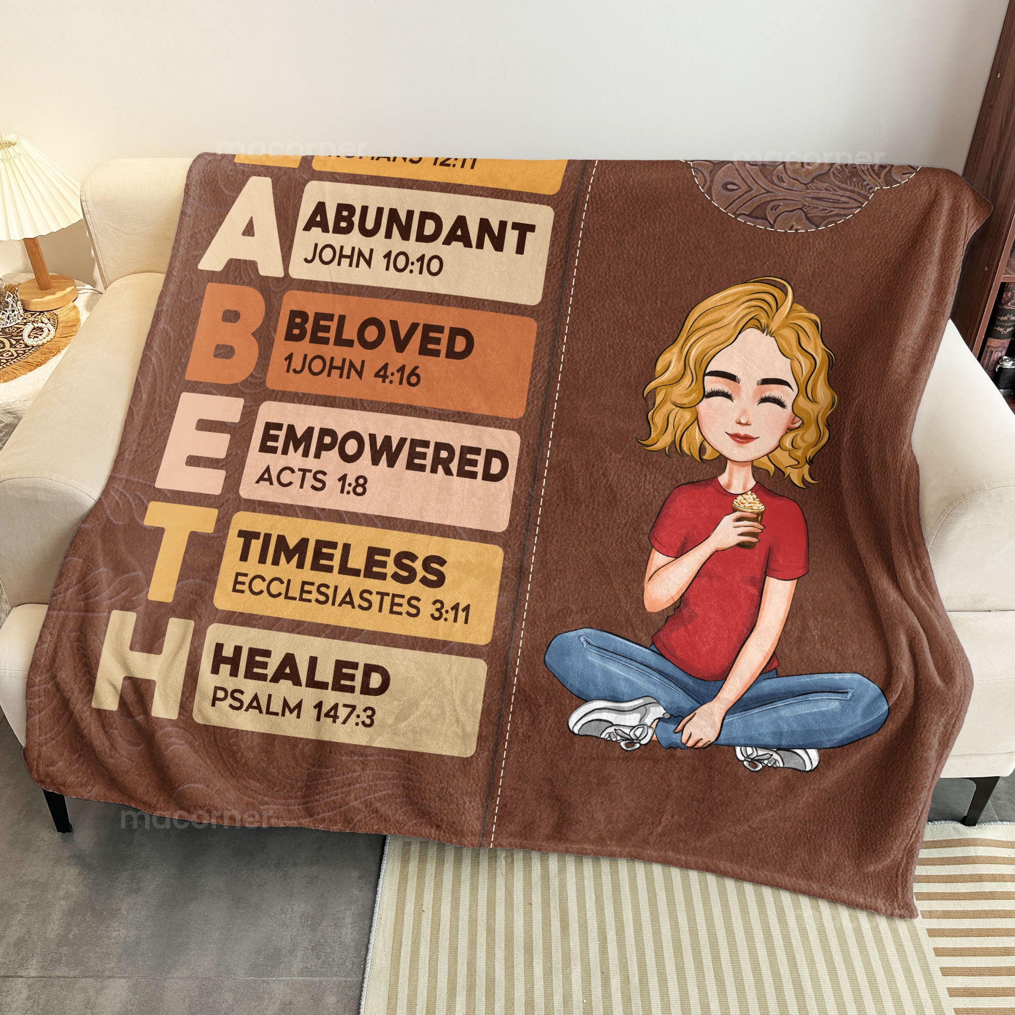 I Am Name Letter In Bible - Personalized Blanket