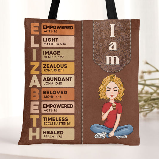 I Am Name Letter - Personalized Tote Bag