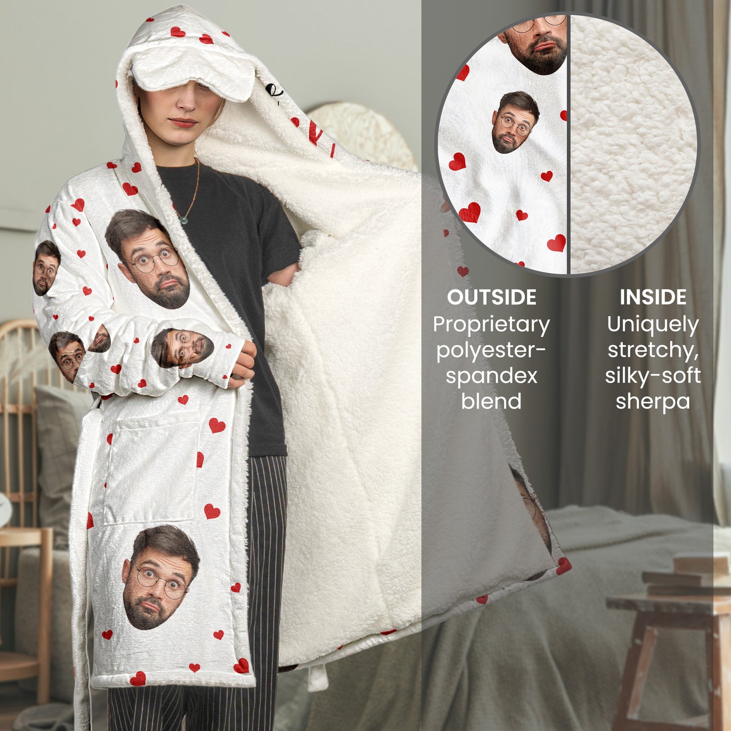 I Am Not Spoiled, My Husband Just Loves Me Fun Gifts For Wife - Personalized Photo Hooded Robe