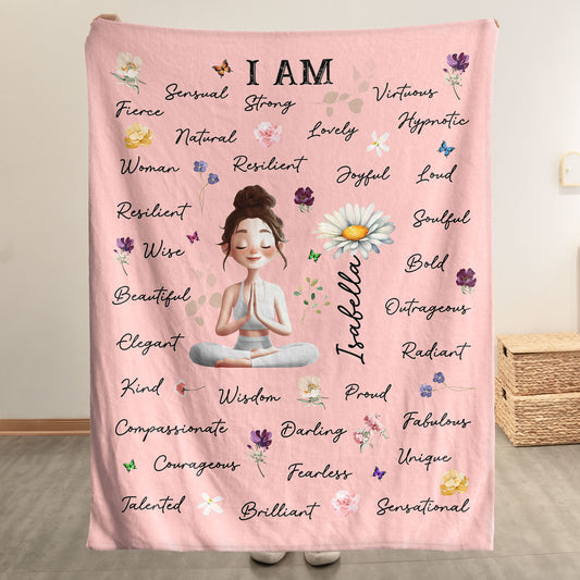 I Am Sensual, Bold, Radiant, Fierce, Strong - Personalized Blanket