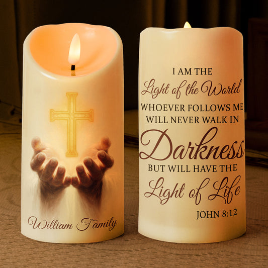 I Am The Light Of The World - Personalized LED Candle