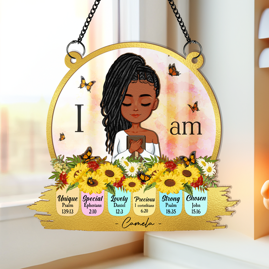 I Am Unique Special, Lovely... - Personalized Window Hanging Suncatcher Ornament