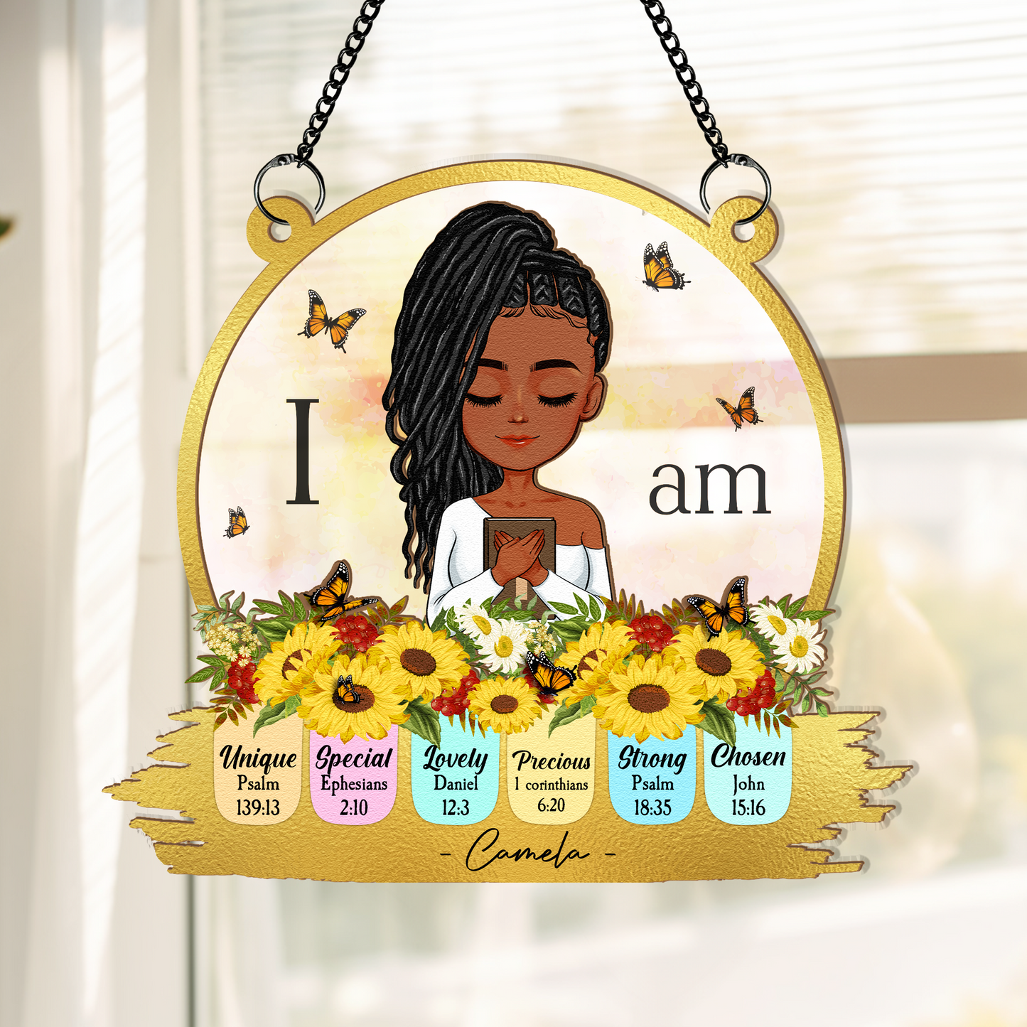 I Am Unique Special, Lovely... - Personalized Window Hanging Suncatcher Ornament