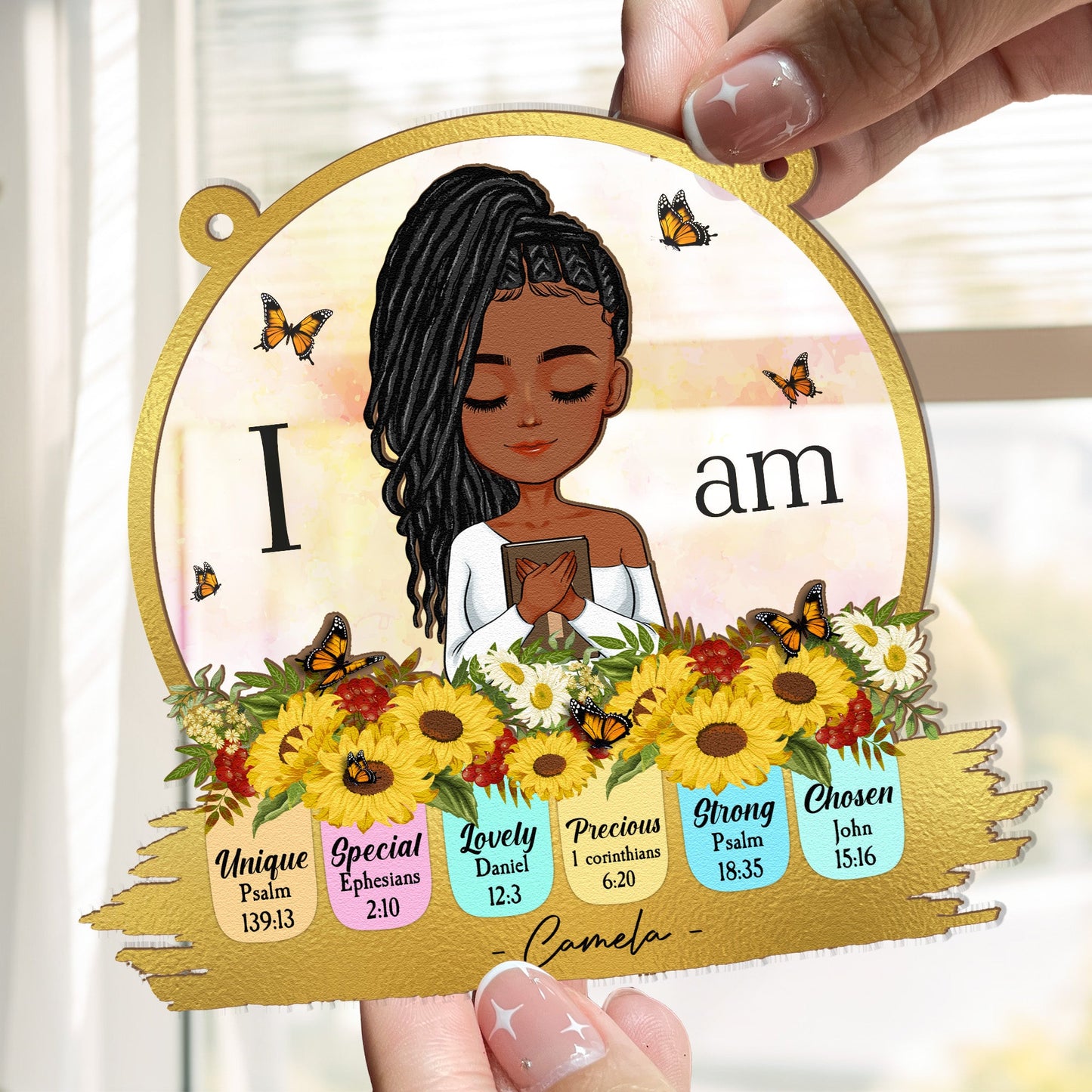 I Am Unique Special, Lovely... - Personalized Window Hanging Suncatcher Ornament