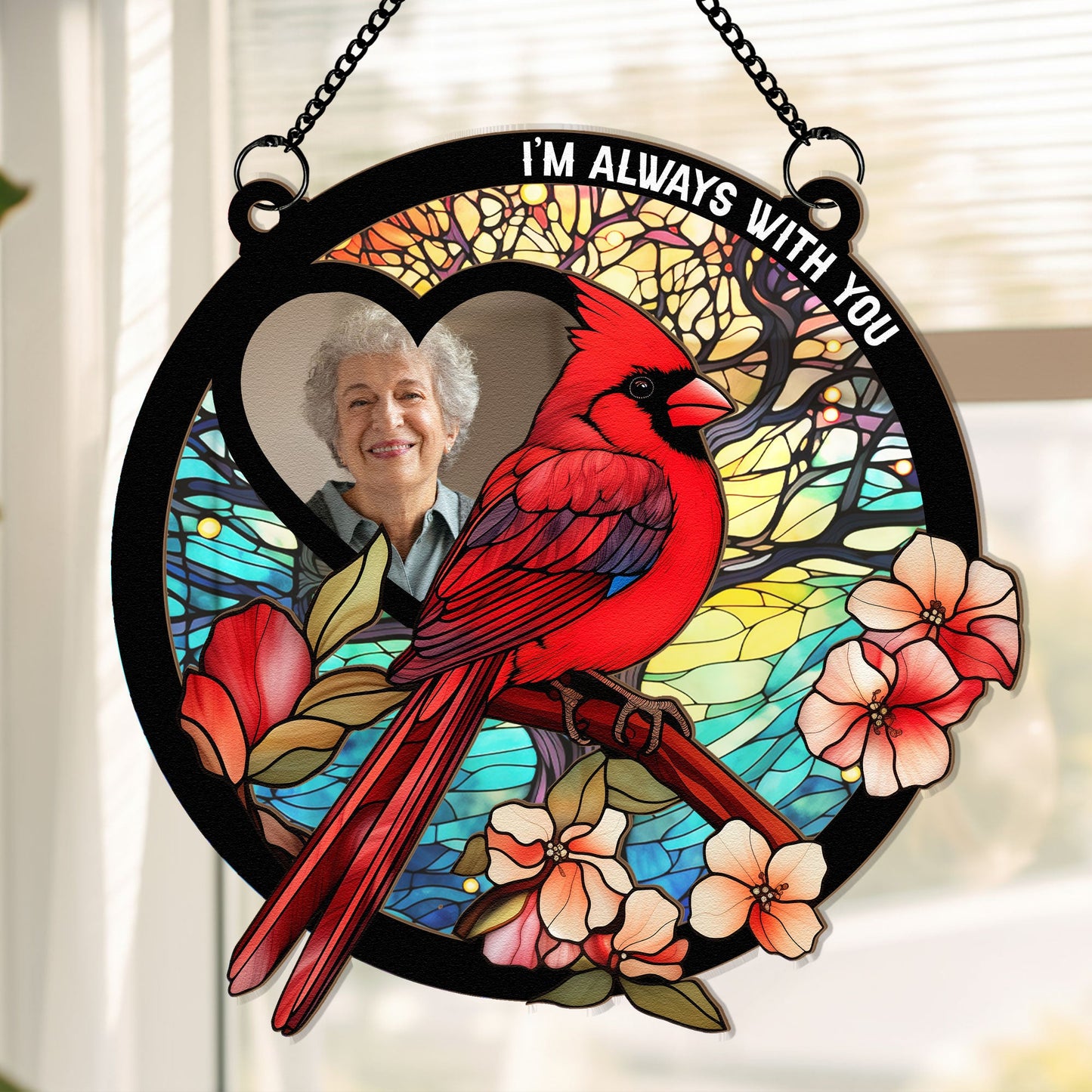 I Am With You - Personalized Window Hanging Suncatcher Photo Ornament