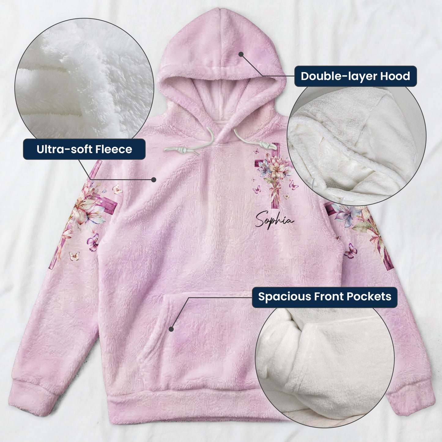 I Believe In God And The Power Of Prayer - Personalized Fleece Hoodie