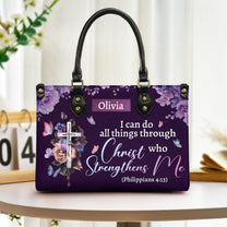 I Can Do All Things Through Christ Who Strengthens Me - Personalized Leather Bag