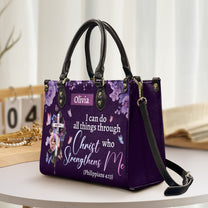 I Can Do All Things Through Christ Who Strengthens Me - Personalized Leather Bag