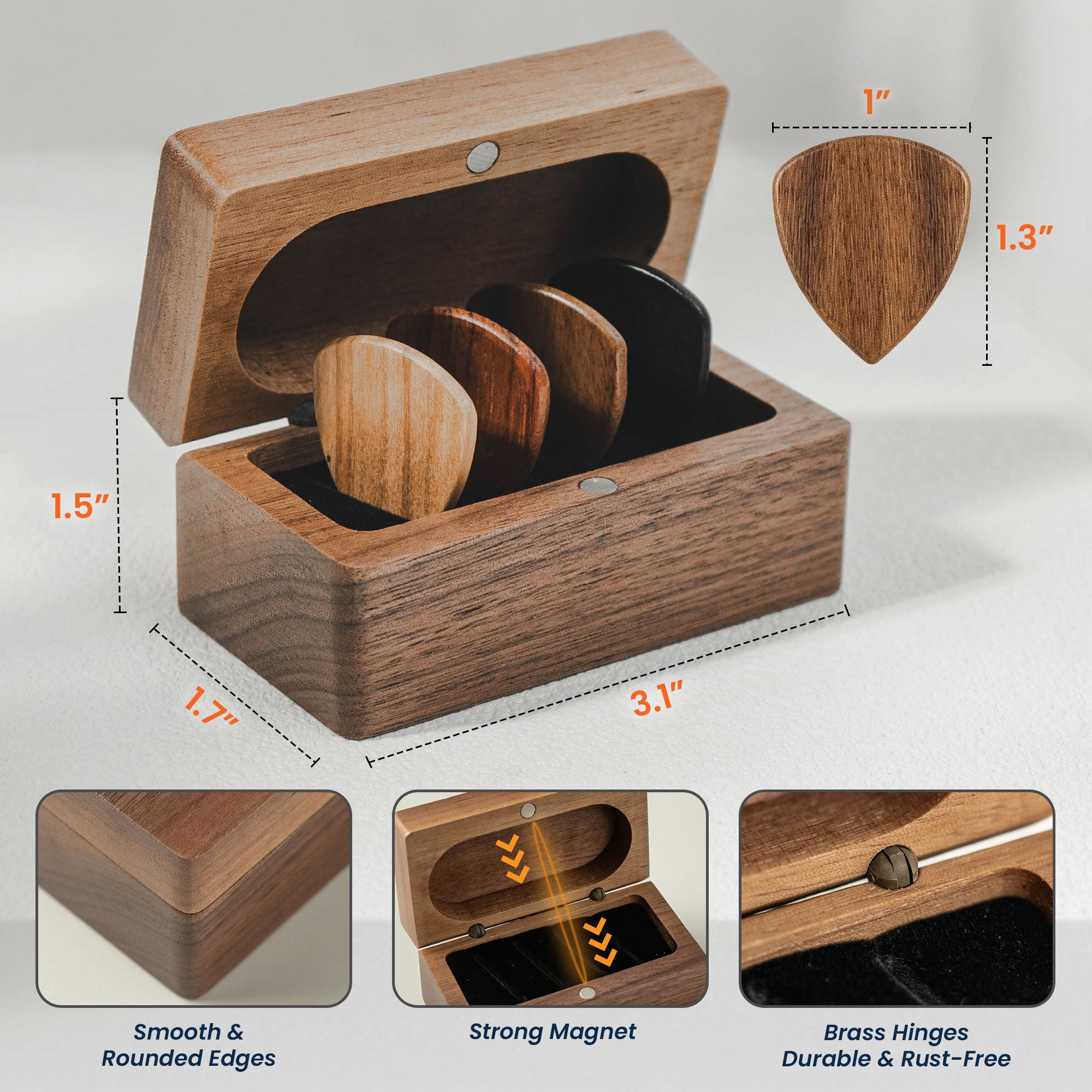 I Can't Pick A Better Daughter, Son - Personalized Wooden Guitar Pick Box