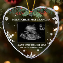 I Can't Wait To Meet You! - Personalized Heart Glass Photo Ornament
