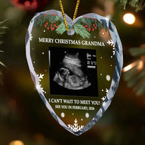 I Can't Wait To Meet You! - Personalized Heart Glass Photo Ornament