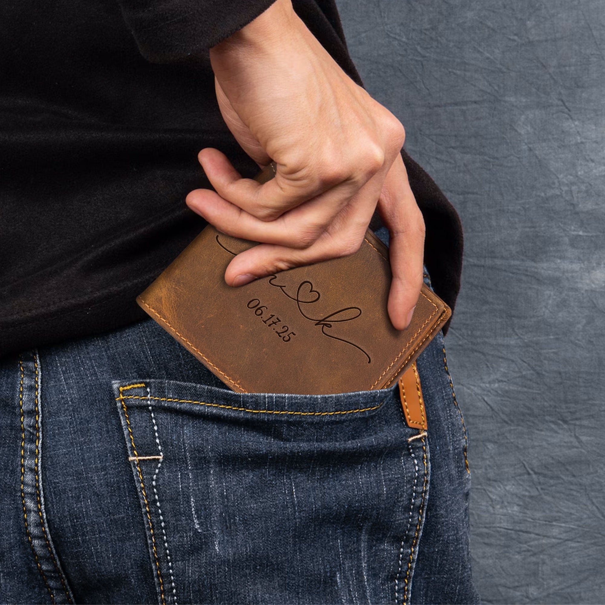 I Choose You - Gifts For Husband, Boyfriend, Couples - Personalized Leather Wallet