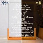 I Choose You To Do Life With Hand In Hand - Personalized Night Light