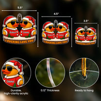 I Ducking Love You Funny Christmas Ornament - Personalized Acrylic Ornament