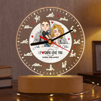 I F Love You Either Way Works - Spicy Couple Gifts For Date Night - Personalized Acrylic Desk Clock Light