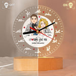 I F Love You Either Way Works - Spicy Couple Gifts For Date Night - Personalized Acrylic Desk Clock Light