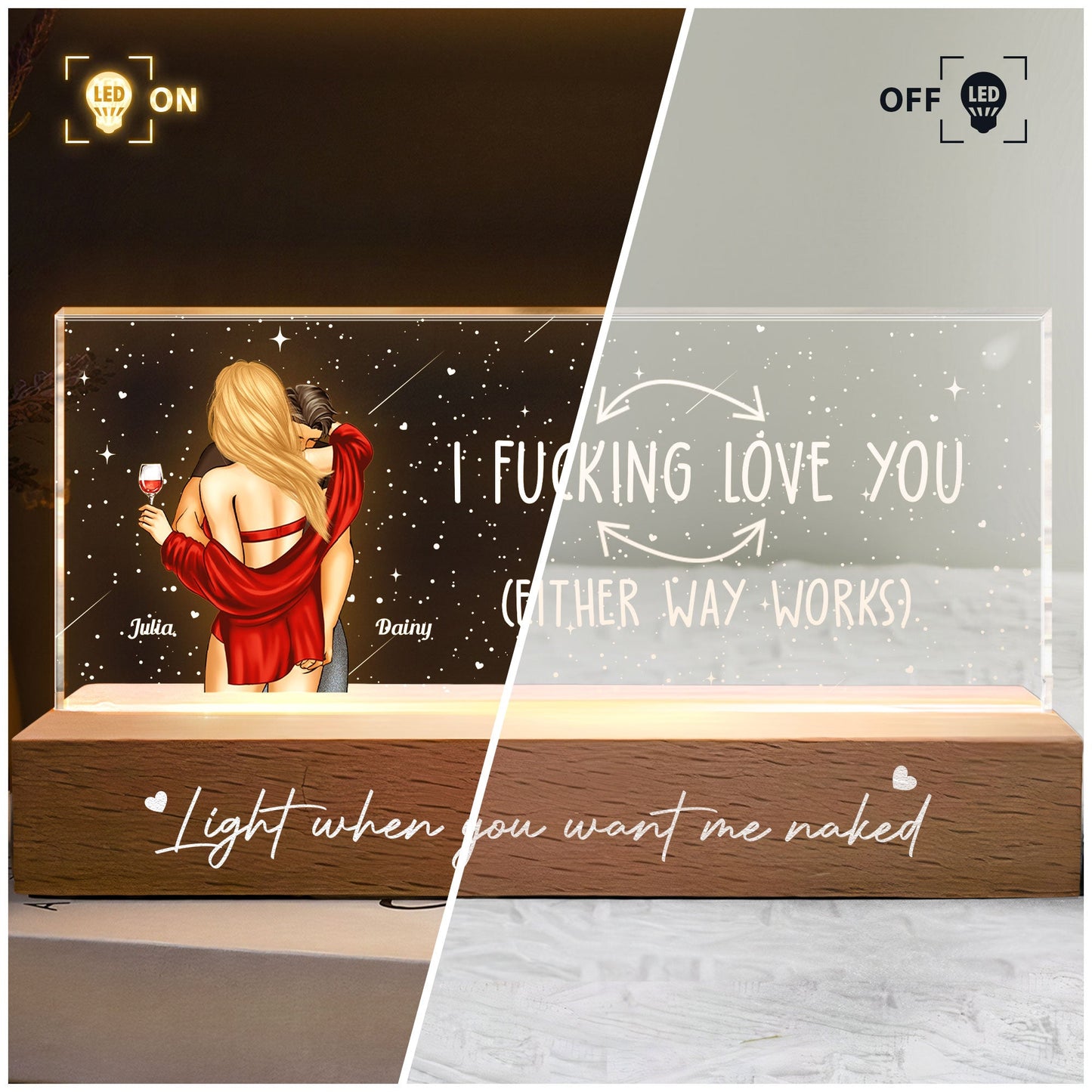 I F*cking Love You - Personalized LED Night Light