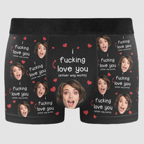 I F-king Love You (Either Way Works) - Personalized Photo Men's Boxer Briefs