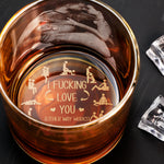 I F*Cking Love You Either Way Works - Personalized Whiskey Glass With Photo