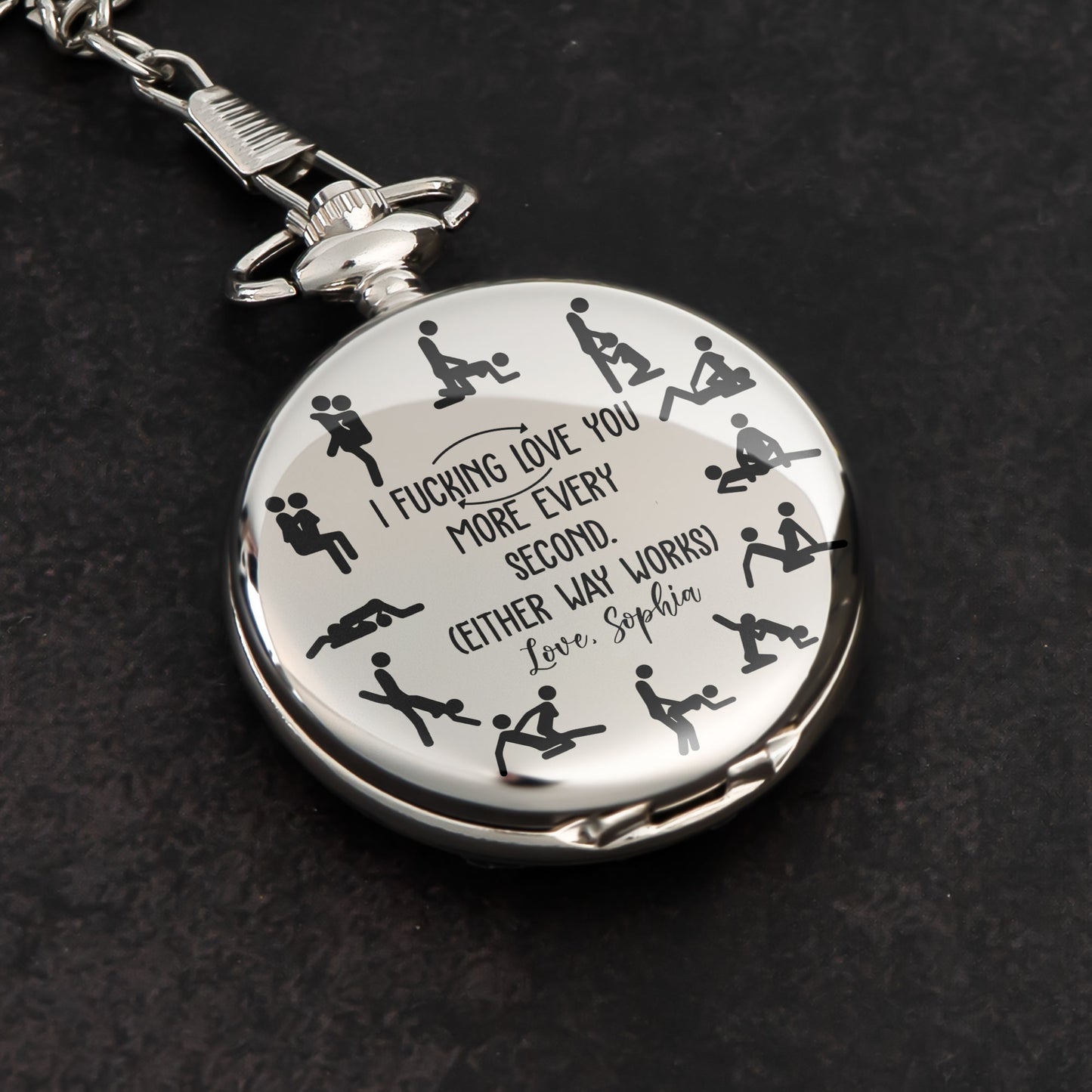 I Fcking Love You More Every Second - Personalized Pocket Watch