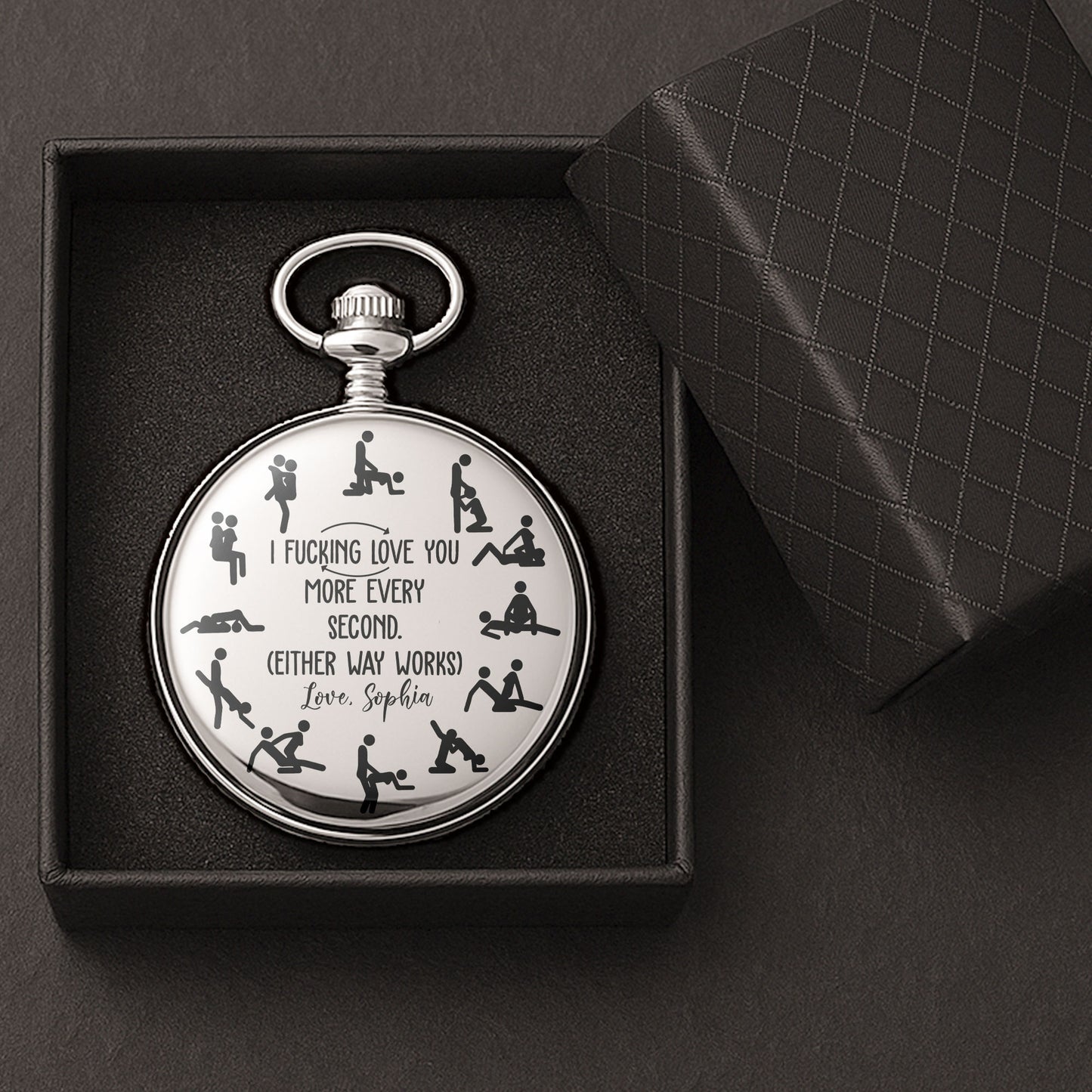 I Fcking Love You More Every Second - Personalized Pocket Watch