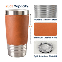 I F*cking Love You Thanks For All The Orgasms - Personalized 20oz Leather Wrapped Tumbler