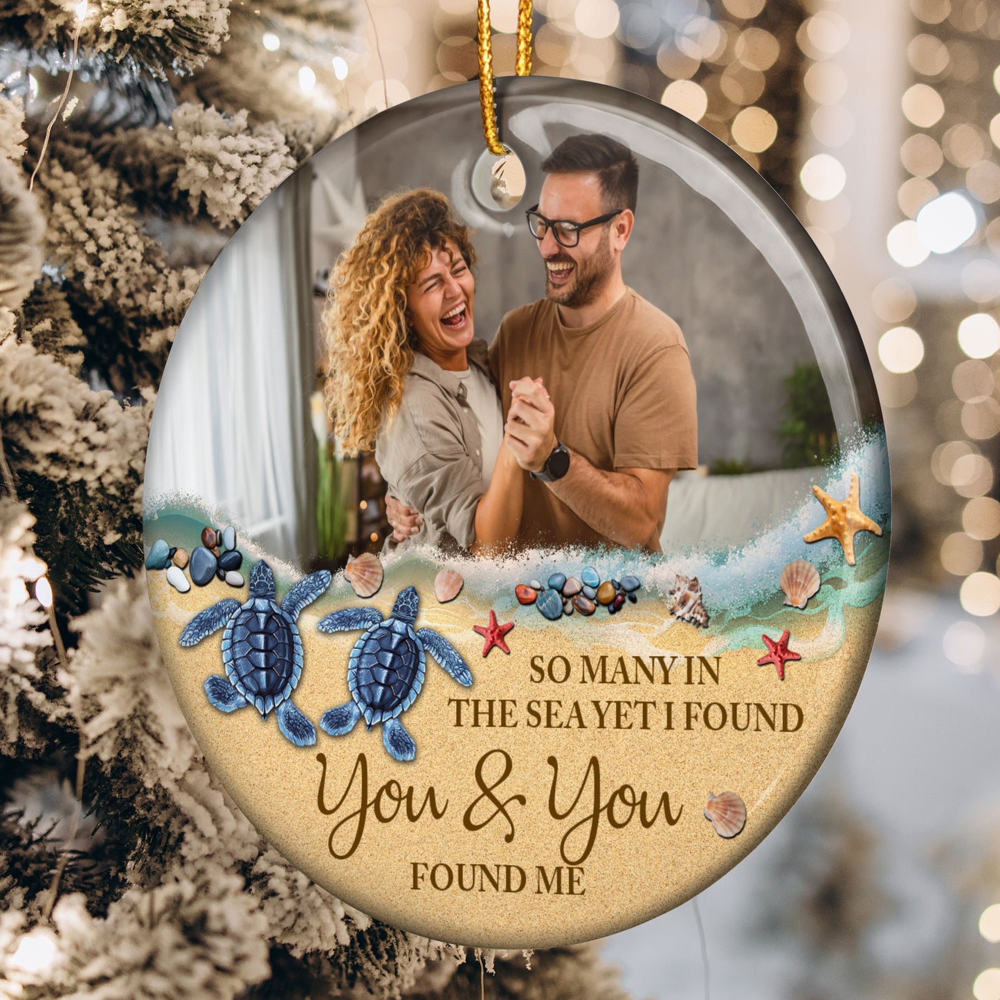 I Found You & You Found Me - Personalized Ceramic Photo Ornament