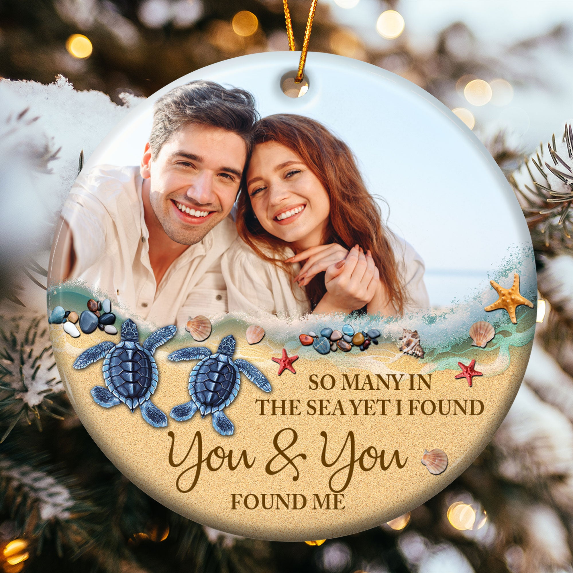 I Found You & You Found Me - Personalized Ceramic Photo Ornament