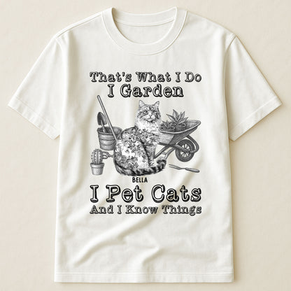 I Garden I Pet Cats - Cat Toile De Jouy Style - Personalized Shirt