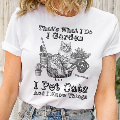 I Garden I Pet Cats - Cat Toile De Jouy Style - Personalized Shirt
