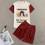 I Graduated Can I Go Back To Bed Now - Personalized Pajama Shorts Set