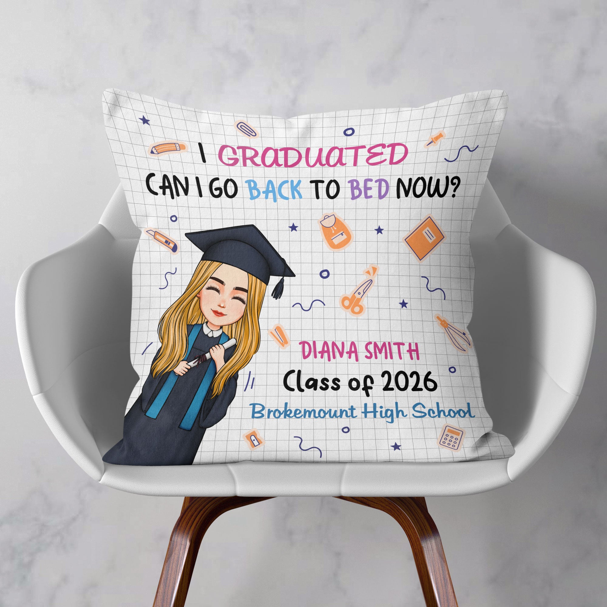 I Graduated - Personalized Pillow (Insert Included)