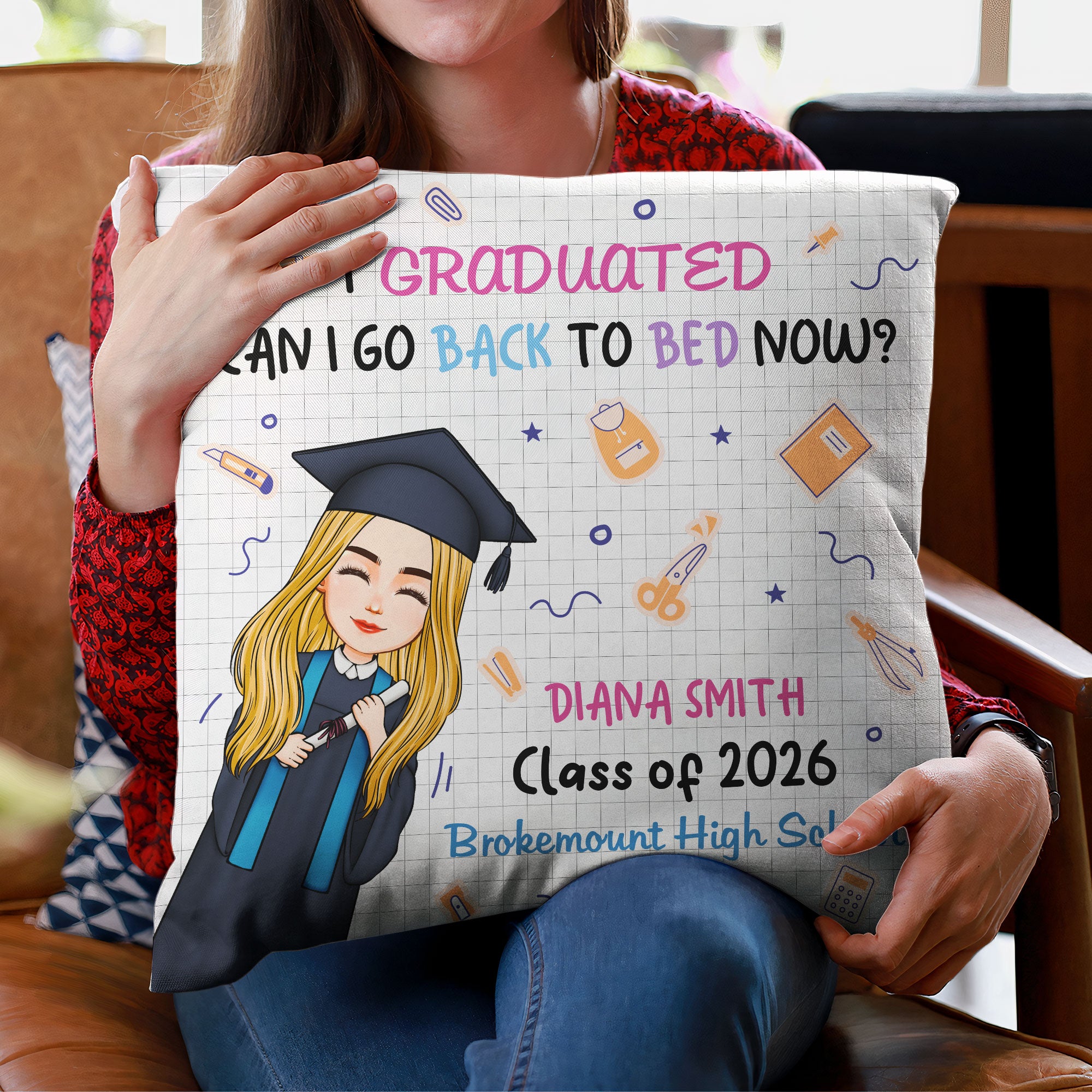 I Graduated - Personalized Pillow (Insert Included)