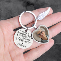 I Have A Guardian Angel In Heaven Memorial Gift - Personalized Photo Keychain