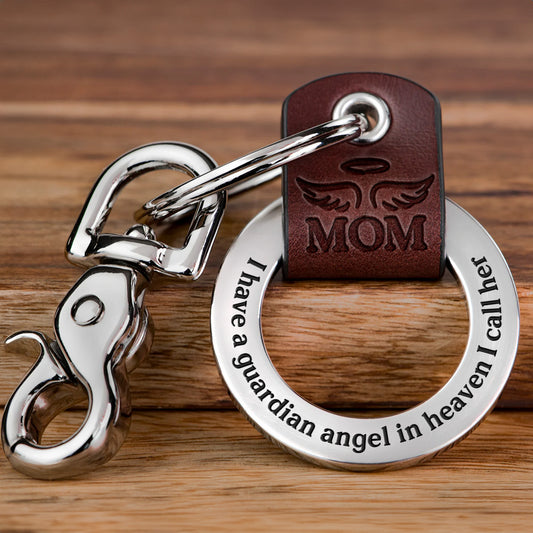 I Have A Guardian Angel In Heaven - Personalized Coordinates Keychain