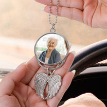 I Have An Angel Watching Over Me - Custom Angel Wings Car Hanging Photo Ornament