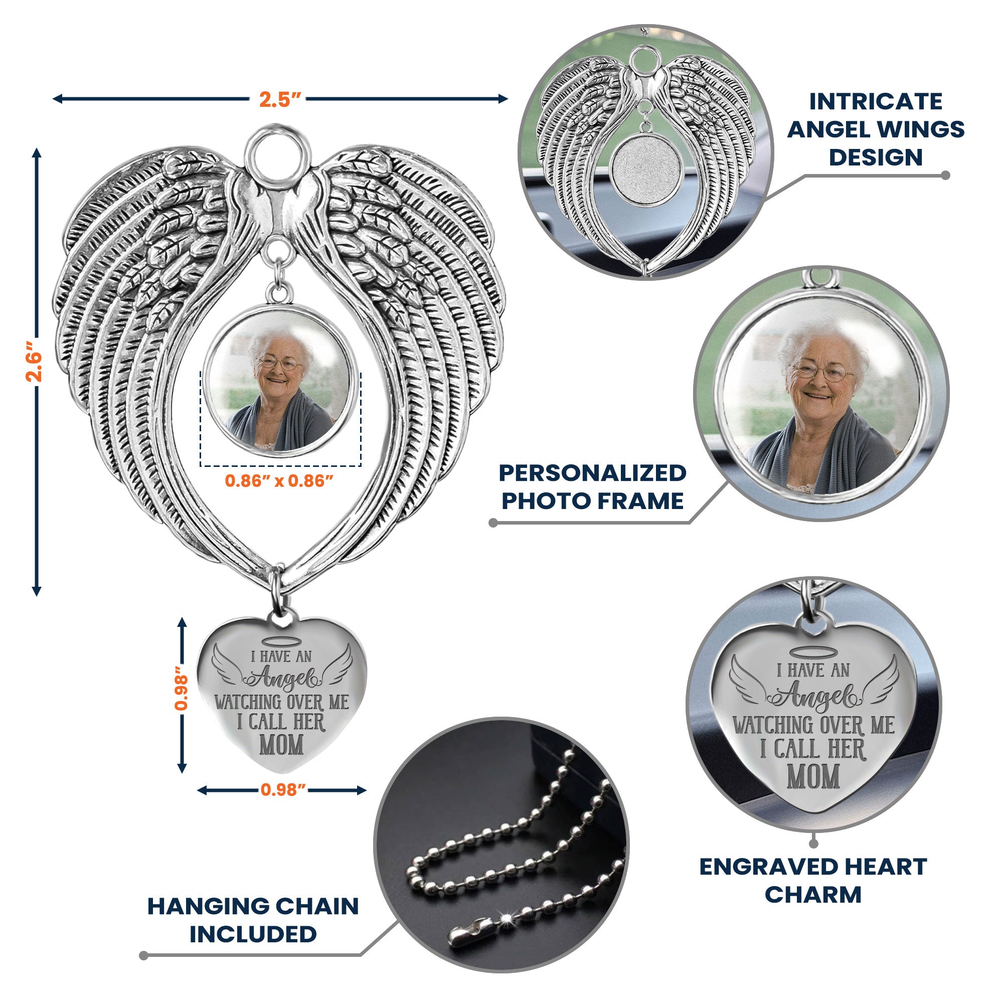 I Have An Angel Watching Over Me - Custom Angel Wings Photo Ornament