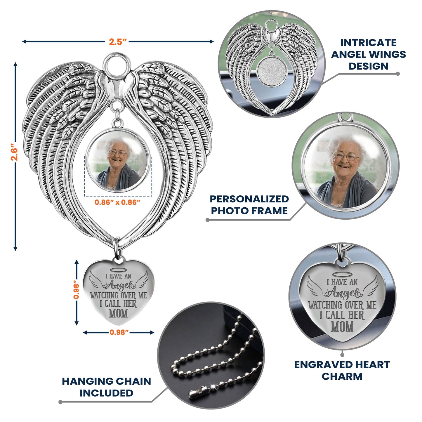 I Have An Angel Watching Over Me - Custom Angel Wings Photo Ornament